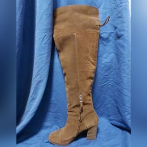 Thigh high seude boots